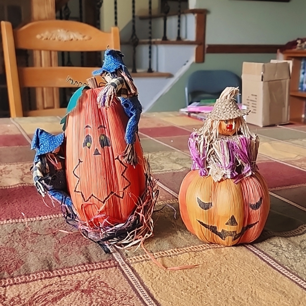 Autumn/Fall Scarecrows on Pumpkins decorations